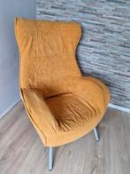Knusse fauteuil in stof kleur oker, Enlèvement, Tissus