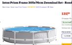 Cadre Intex Prism 305 + pompe à chaleur, filtre à sable et a, Jardin & Terrasse, Comme neuf, 300 cm ou plus, 200 à 400 cm, Rond