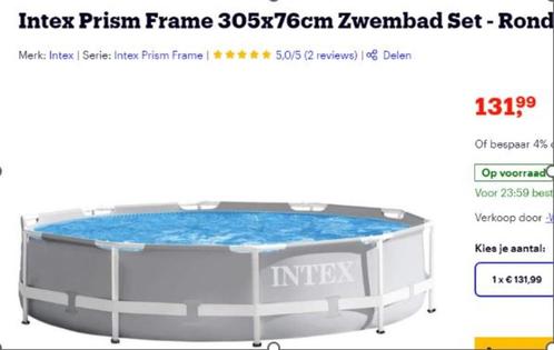Cadre Intex Prism 305 + pompe à chaleur, filtre à sable et a, Jardin & Terrasse, Piscines, Comme neuf, Piscines hors sol, Moins de 80 cm