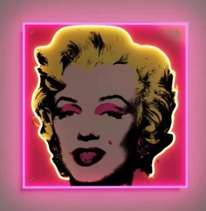 Marilyn Monroe popart pop art led  / neon schilderij lamp, Collections, Marques & Objets publicitaires, Neuf, Table lumineuse ou lampe (néon)