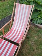 Vintage strandstoel met voetenbankje, Ophalen