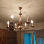 Luster met porselein, Huis en Inrichting, Lampen | Kroonluchters, Ophalen, Gebruikt, Glas, Klassiek