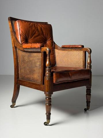 Engelse Library Bergère 1835 antiek mahonie beschikbaar voor biedingen