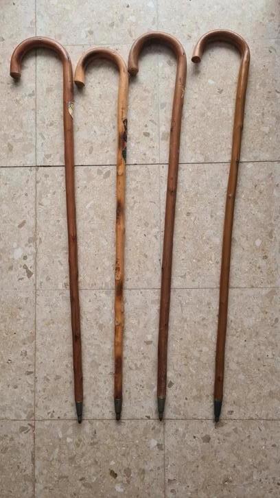 4 vintage wandelstokken, Diversen, Wandelstokken, Gebruikt, Ophalen of Verzenden