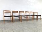 Set van 6 vintage design Carl Ekström  eetkamerstoelen 1950s, Ophalen, Scandinavisch design, Gebruikt, Zwart