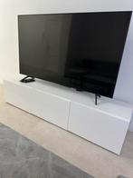 Meuble TV blanc + buffet assorti – bon état, Maison & Meubles, Enlèvement, Comme neuf