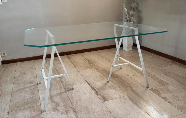 Mooi dienblad van gehard glas/veilig voor tafel/andere, Huis en Inrichting, Bureaus, Zo goed als nieuw, Bureau, Ophalen