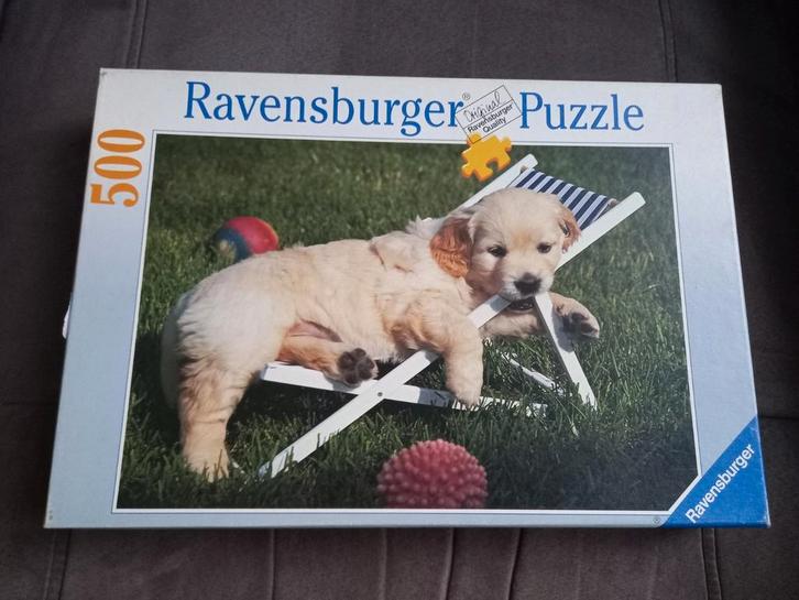 Ravensburger 500 stuks - Golden Retriever, Hobby en Vrije tijd, Denksport en Puzzels, Gebruikt, Legpuzzel, 500 t/m 1500 stukjes