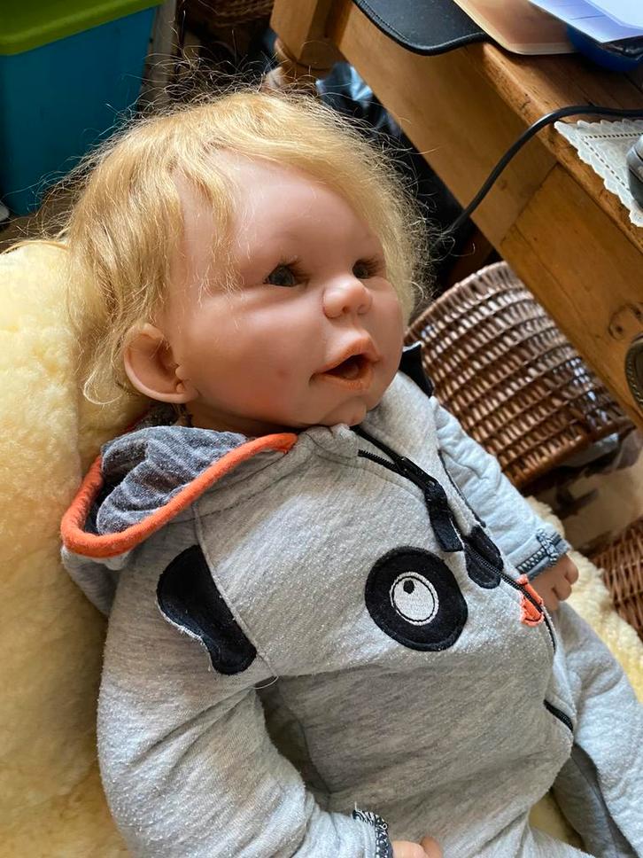Handgeboetseerde reborn door Leida Pieters, Verzamelen, Poppen, Verzenden