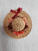 Decoratief rieten hoedje met droogbloempjes diameter 15 cm, Utilisé, Enlèvement ou Envoi