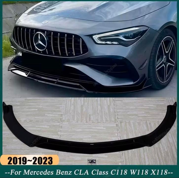 Te koop: Frontlip / Voorsplitter Mercedes CLA (2019–2023), Auto's, Mercedes-Benz, Particulier, CLA, Zwart, Ophalen