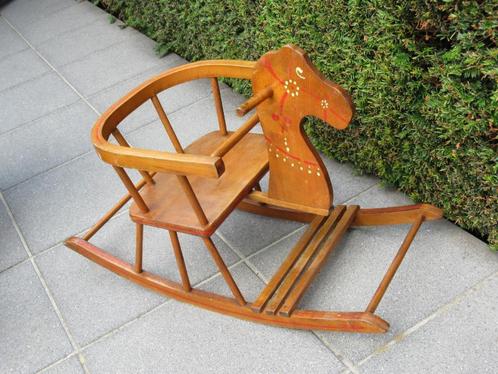 schommelpaard-hout-authentiek-VINTAGE, Antiek en Kunst, Antiek | Speelgoed, Ophalen
