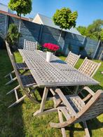 Teak tuinset royal arrow tafel met 6 stoelen, Ophalen, Zo goed als nieuw, Stoel, Tuinset