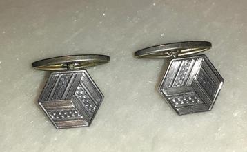 manchetknopen zilver blokje '50 DIAL beschikbaar voor biedingen