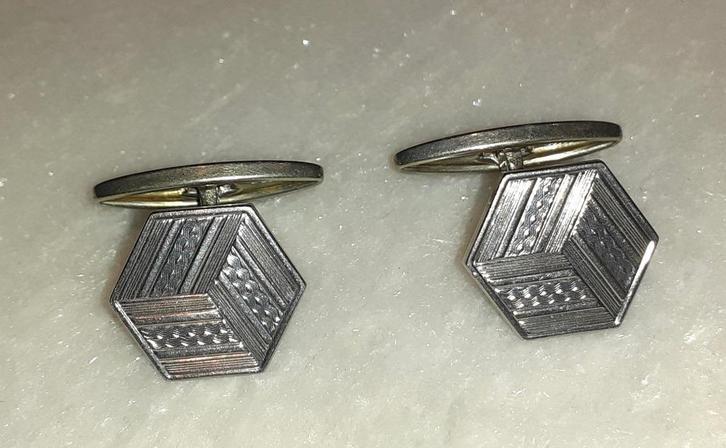 manchetknopen zilver blokje '50 DIAL, Handtassen en Accessoires, Manchetknopen, Nieuw, Zilver, Verzenden