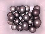 24 grote bruin grijze kerstballen, Ophalen, Zo goed als nieuw