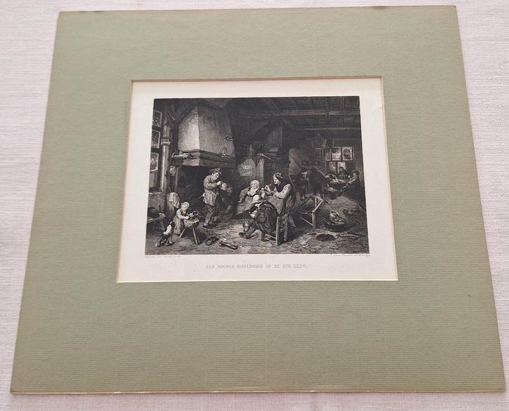 Tekening van Ostade, Antiek en Kunst, Kunst | Etsen en Gravures, Ophalen