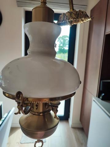 Koperen luster met melkglas, Enlèvement ou Envoi
