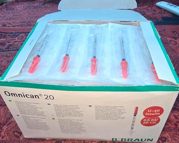NOUVEAU -Braun Omnican 20 U-40 - 100 injections d'insuline p