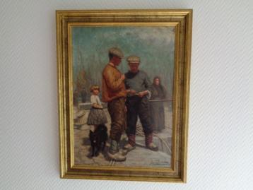 Tableau: Personnages. Signé: "Emile BULCKE" Vintage beschikbaar voor biedingen