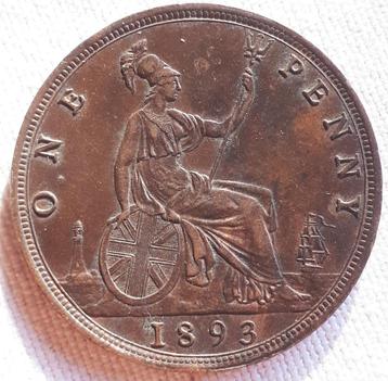 GREAT BRITAIN: Zeer mooie 1 PENNY 1893 KM 755 XF beschikbaar voor biedingen