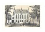 1844 - Brugge, het stadhuis, Antiek en Kunst, Kunst | Etsen en Gravures, Verzenden