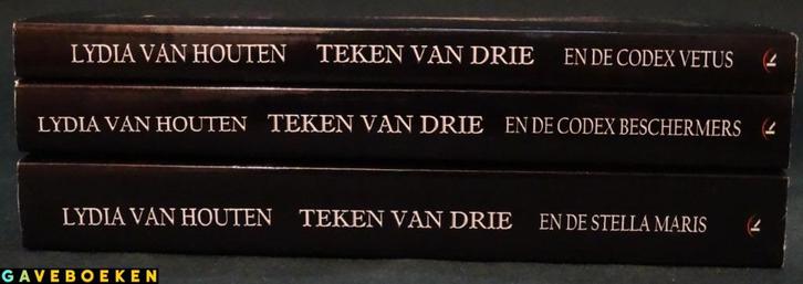 Teken van drie - Lydia van Houten / L.A Dawn - Kabook - 3x, Boeken, Fantasy, Gelezen, Ophalen of Verzenden