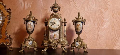 Schouwgarnituur limoges, Antiek en Kunst, Antiek | Klokken, Ophalen