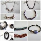 Colliers ras de coup & bracelets perles de verre de qualité., Comme neuf, Réglable, Enlèvement ou Envoi, Pierre ou Minéral