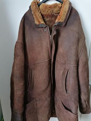 vintage parka van nubuckleer, Kleding | Heren, Jassen | Winter, Ophalen, Gedragen, Overige maten, Bruin