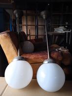 Art deco hanglampen in melkglas, Huis en Inrichting, Gebruikt, Ophalen