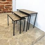 Set van 3 vintage nesting tables / tegeltafeltjes, Ophalen of Verzenden
