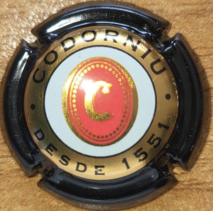 Capsule Cava d'Espagne CODORNIU noir & cuivre clair nr.24, Verzamelen, Wijnen, Nieuw, Overige typen, Spanje, Ophalen of Verzenden