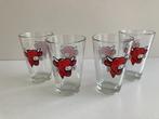 LA VACHE QUI RIT : 4 vintage drinkglazen, Ophalen of Verzenden, Zo goed als nieuw, Frisdrankglas