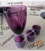 Leonardo vaas en T lichten paars, Maison & Meubles, Accessoires pour la Maison | Vases, Enlèvement, Autres couleurs, Neuf
