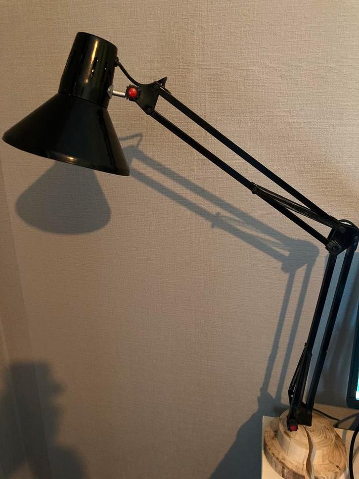 Vintage bureaulamp, Huis en Inrichting, Lampen | Tafellampen, Zo goed als nieuw, Hout, Metaal, Ophalen of Verzenden