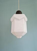 Skyscraper Art Deco hanglamp in witte opaline, 1920-30, Antiek en Kunst, Antiek | Verlichting, Ophalen of Verzenden