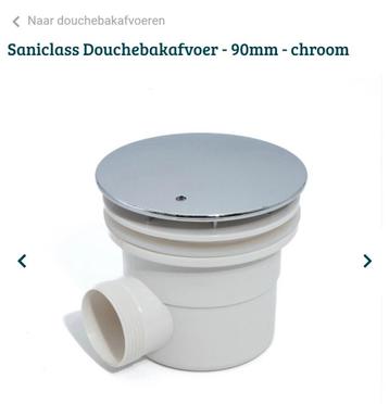 Douchebakafvoer 90 mm chroom -- NIEUW in verpakking beschikbaar voor biedingen