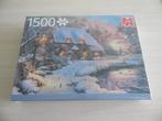 PUZZEL 1500 STUKJES WINTERHUISJE NIEUW IN BLISTERVERPAKKING, Ophalen of Verzenden, 500 t/m 1500 stukjes, Nieuw, Legpuzzel