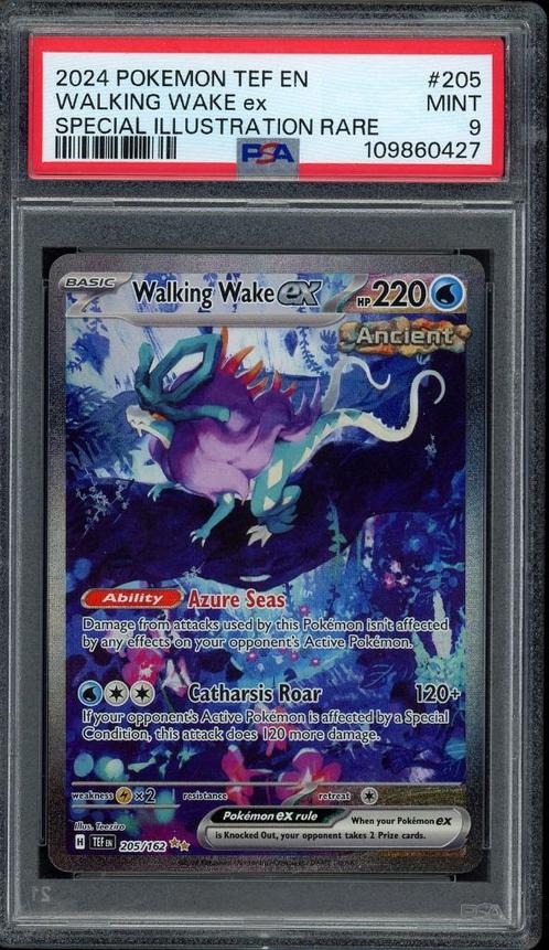 Walking Wake ex [SIR] PSA 9 - 205/162 - Temporal Forces 2024, Hobby en Vrije tijd, Verzamelkaartspellen | Pokémon, Zo goed als nieuw