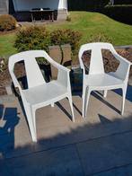 Tuinstoelen VIJF stuks met 2 voetbankjes, Ophalen, Gebruikt, Kunststof, Stapelbaar