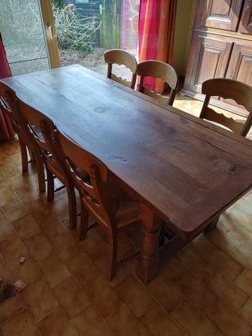 tafel met stoelen, Huis en Inrichting, Ophalen, Gebruikt, Eikenhout, 50 tot 100 cm