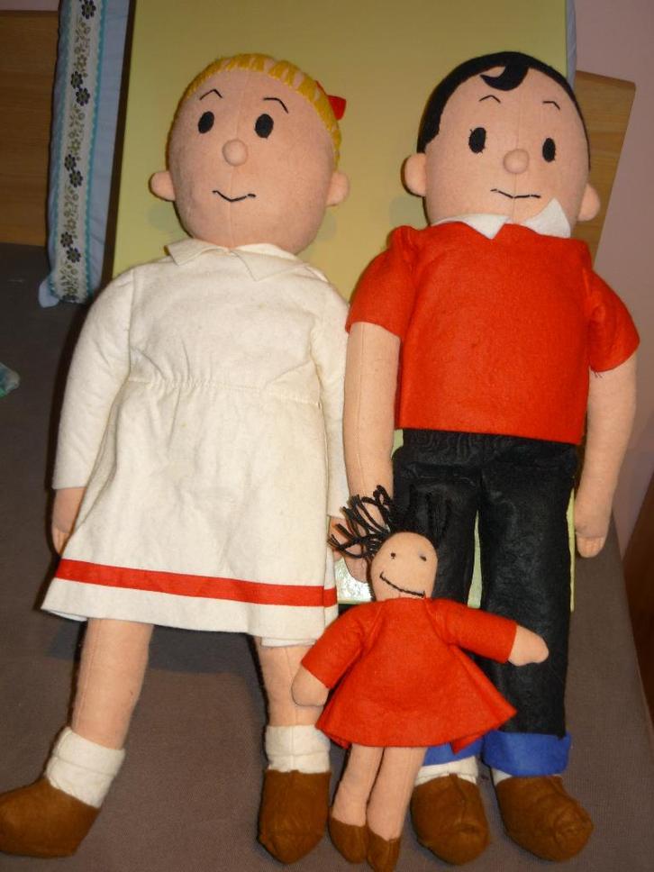 De echte Suske en Wiske en Schanulleke lappenpoppen uit 1994, Collections, Poupées, Neuf, Envoi