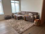 Bruin-grijs comfortable zetel. Tijdloos., Ophalen, Gebruikt, Stof, Strak-tijdloos