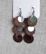 Mooie oorbellen bruin zilver, Handtassen en Accessoires, Oorbellen, Hangers, Bruin, Verzenden, Nieuw