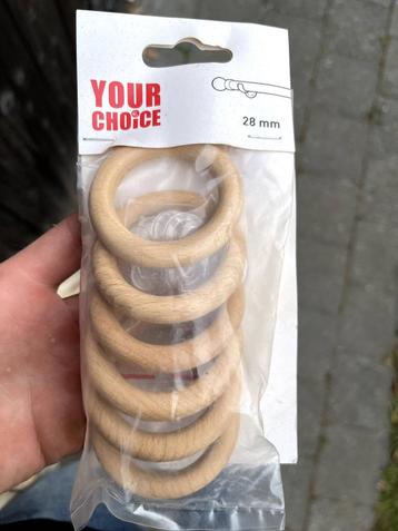 Gordijnrail ringen 6st natuurlijke eik beschikbaar voor biedingen