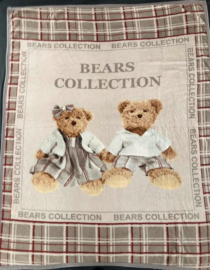 zacht fleece deken 130x160 beren Bears Collection, Huis en Inrichting, Woonaccessoires | Plaids en Woondekens, Gebruikt, Ophalen