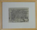 JAN VAERTEN / KOEIEN IN DE STAL / ORIGINEEL WERK / 44x54cm, Ophalen of Verzenden