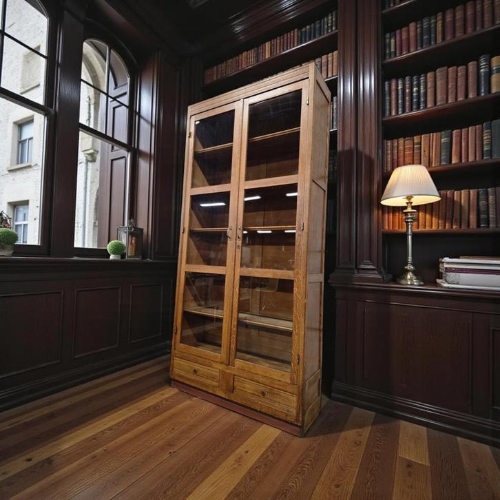 Vintage XL hoge vitrinekast / labokast / etagere, Kinderen en Baby's, Kinderkamer | Commodes en Kasten, Gebruikt, Ophalen of Verzenden