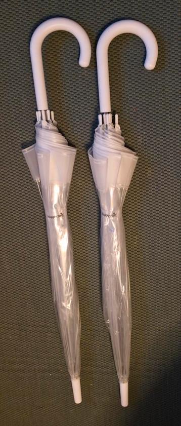 2 transparante paraplu's (ideaal voor trouw) beschikbaar voor biedingen